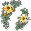 Wedding Floral Swag Welcome Sign Artificial Flowers Backdrop Garland White for Entryway Faux Outdoor Board Head Table Decor