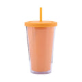 Customizable LOGO 32OZ Large Capacity in Bulk Candy Color Portable Double Wall Acrylic Plastic Bottle With Straw