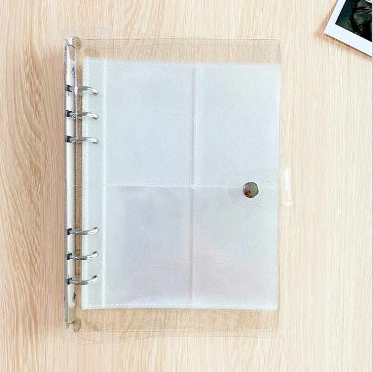 Wholesale A5 A6 Photo Card Transparent clear Plastic 6 Rings Loose Leaf Photo Albums Plastic Pocket Card Page Binder Sheets