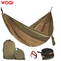 WOQI Portable Outdoor High-end Hammock with Adjustable Width and Tree Straps Perfect for Travel and Backpacking