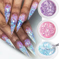 Crystal Fire Opal Flakes Nail Glitter Sequins Nails Manicure Paillettes Purple Holographic Glitter DIY Chrome Powder