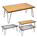 Outdoor Camping Bamboo Wood Folding Bbq Grill Table  Metal Mesh Folding Camping Iron Mesh Table