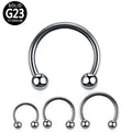 Body Piercing Wholesale G23/ASTM F136 Titanium 16G Externally Treaded Horsehoe With Balls Jewelry Nose Earring