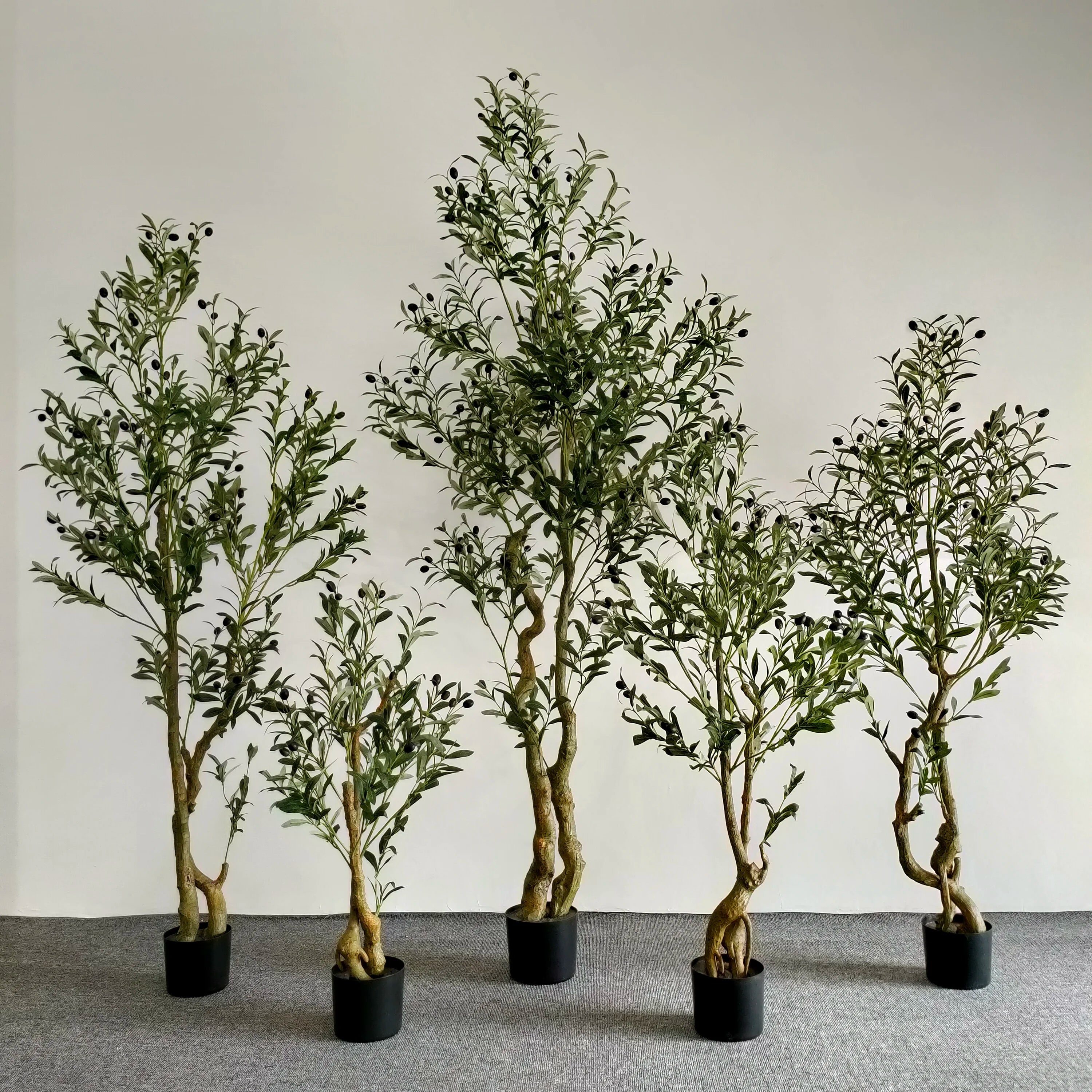 New Design Wholesale Eco-Friendly High Quality Silk Olive Tree Plant for Home Office Shopping Mall Decoration