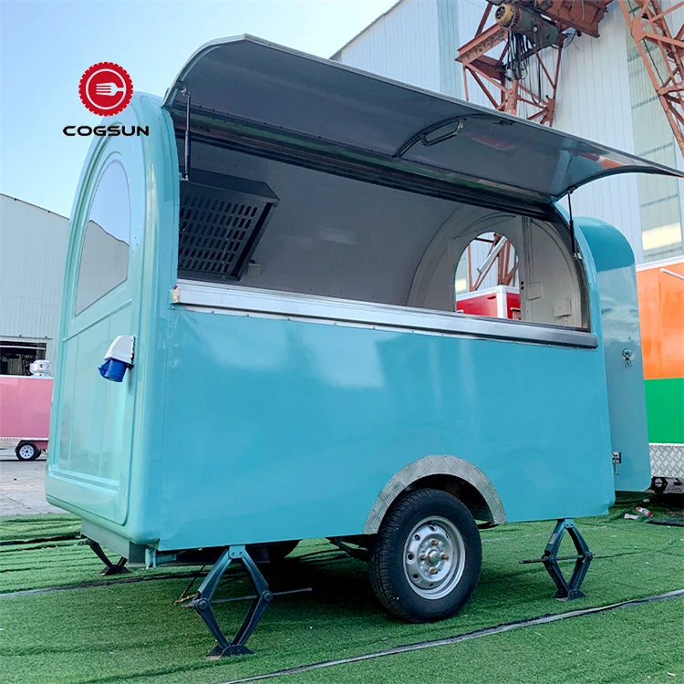 Wholesale Food Cart Crepes Fruit BBQ Trailer  for Food Small Food Cart Design Stainless Steel