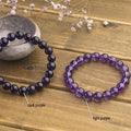 11-12mm Natural Semi Gem Purple Crystal Jade Agate Bracelet Healing Natural Stone Amethyst Bracelets Adjustable for Men Women