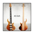 Jello CYD-1 43-Inch Electric Bass Guitar Okoume Body Maple Neck 6 String 24 Nickel Frets 6 String 43 Inch Electric Bass Guitar