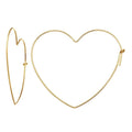High Quality 14K Gold Filled GF Heart Shape Ear Wire Smooth Carved Hoop Earrings for Jewelry Women Making