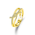 Personalized Brass Knotted Ring Trendy 18K Gold Plated Women's Wedding Ring