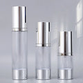 Wholesale Shinning Matte Silver Airless Pump Spray Bottle Empty Cosmetic Packaging for Skin Care Serum 15ml 30ml 50ml Sizes