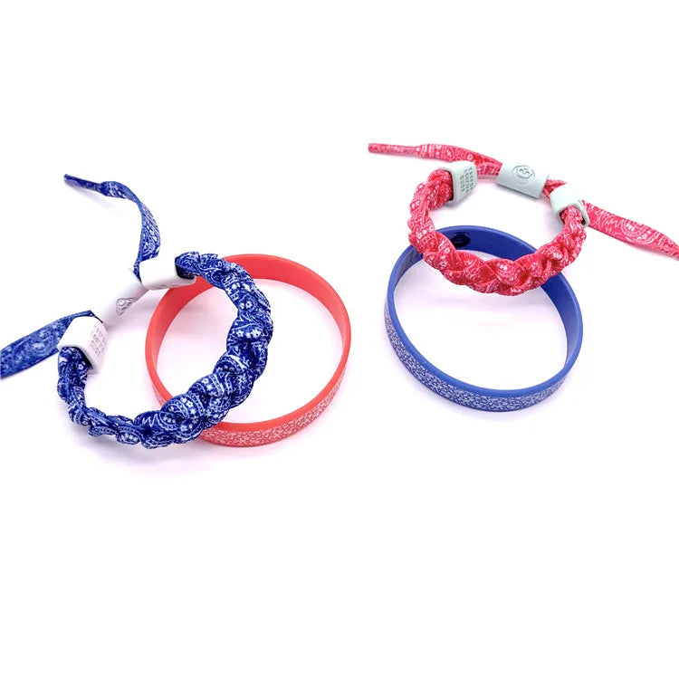 Fashion Hip Hop Cool Adjustable Hand Rope Braid Designer Jewelry Silicone Bracelet