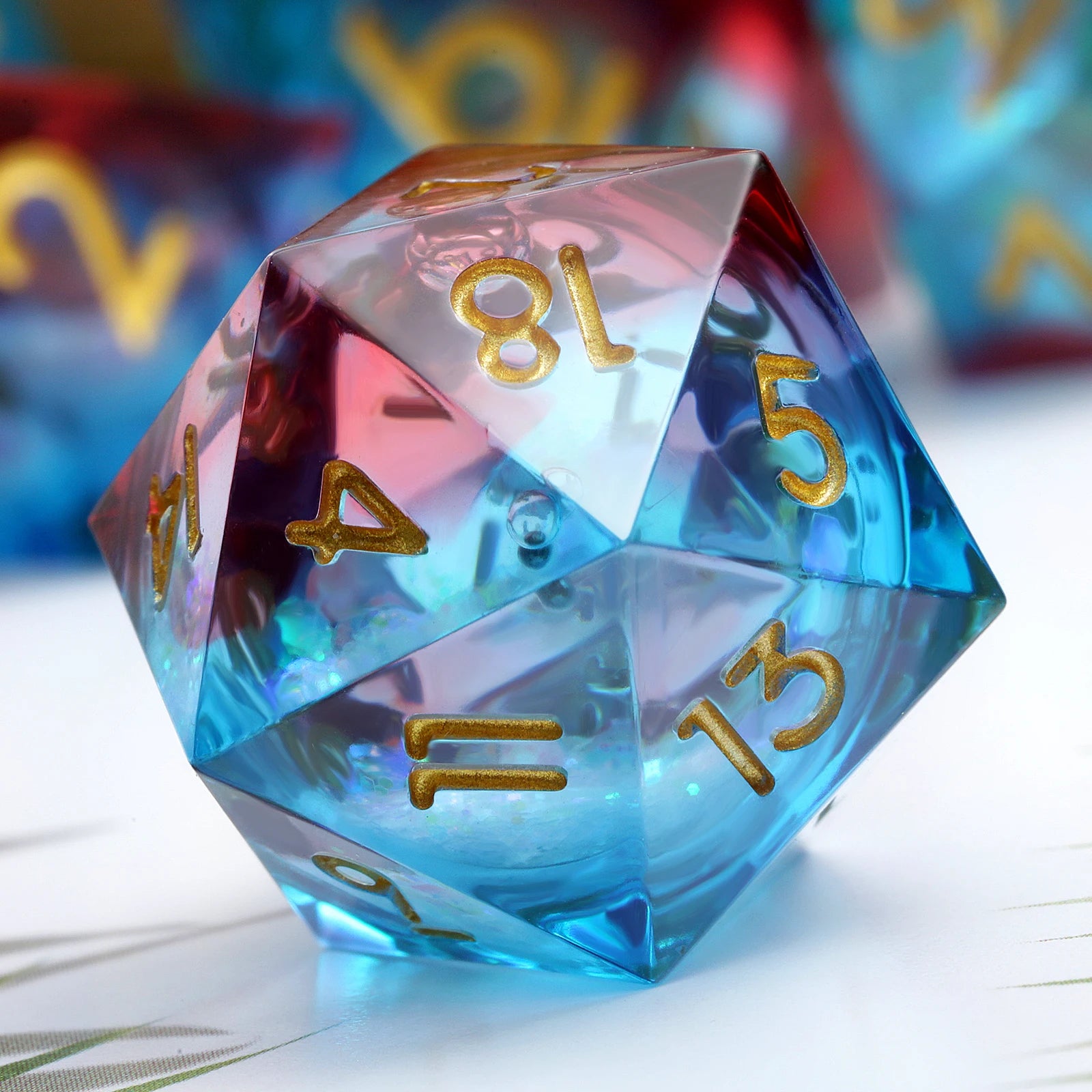 Dungeons and Dragons 20 Sided DND Dice Liquid Core Dice Set D&D 33mm Big D20 Sharp Edge Resin Dice D20 for Role Playing Game