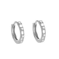 Trendy Hoops 925 Sterling Silver Circle Round Small Cubic Zirconia Simple Earring for Women Men Wholesale Fine Jewelry