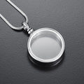 New Round Shape Stainless Steel Cremation Locket Glass Charm Memorial Urn Pendant Jewel Holder Ashes Urn Keepsake Funeral Urn