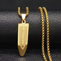 Stainless Steel Jesus Cross Choker Necklace for Men and Women Bullet Shape Pendant with Zircon Colar Masculino Jewelry