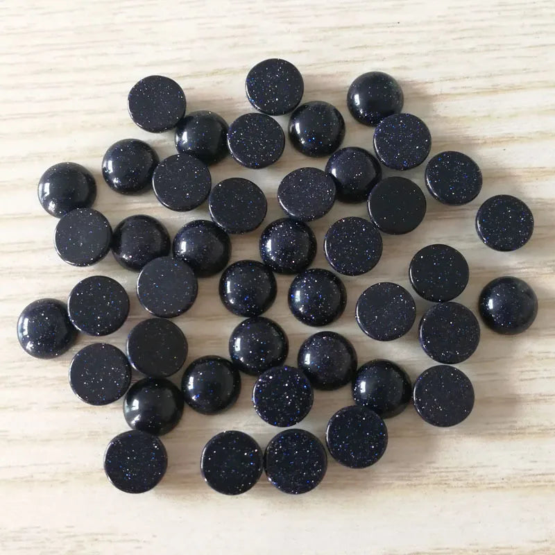 HY Loose Stone Shape Loose Gemstone Blue Sand 8mm Cabochon Jewelry Making Carving Crafts