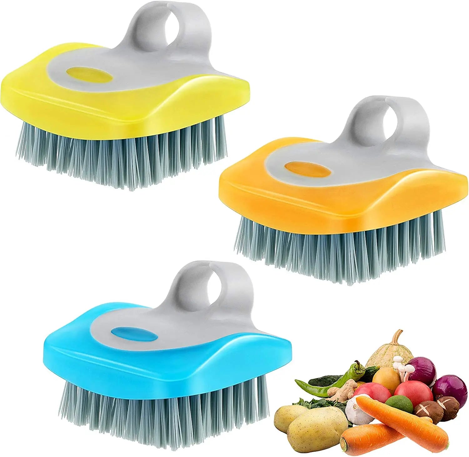 Vegetable Potato Scrubber Brush Vegetable Brush Scrubber for Food Flexible Bristles Kitchen Brush for Fruits