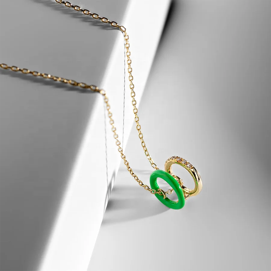 LOZRUNVE 925 Sterling Silver Fashion Jewelry Enamel Bead Pendant Necklace