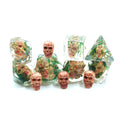 Custom Polyhedral Dnd Skull with Moss Inside Resin Dice Set D&d Gaming Dice for Dungeons and Dragons Rpg Role Playing Games