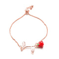 Colorful Rose Pendant Flower Bracelet for Your Girlfriend's Valentine's Day