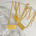 Trendy Lucky Angel Number Necklace Cuban Chain 111 to 999 Gold Plate Stainless Steel 18k Gold Plated Engraving Numbers