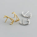 2022 NEW 925 Sterling Silver Minimalist Plain Cross Shape Stud Earring for Women