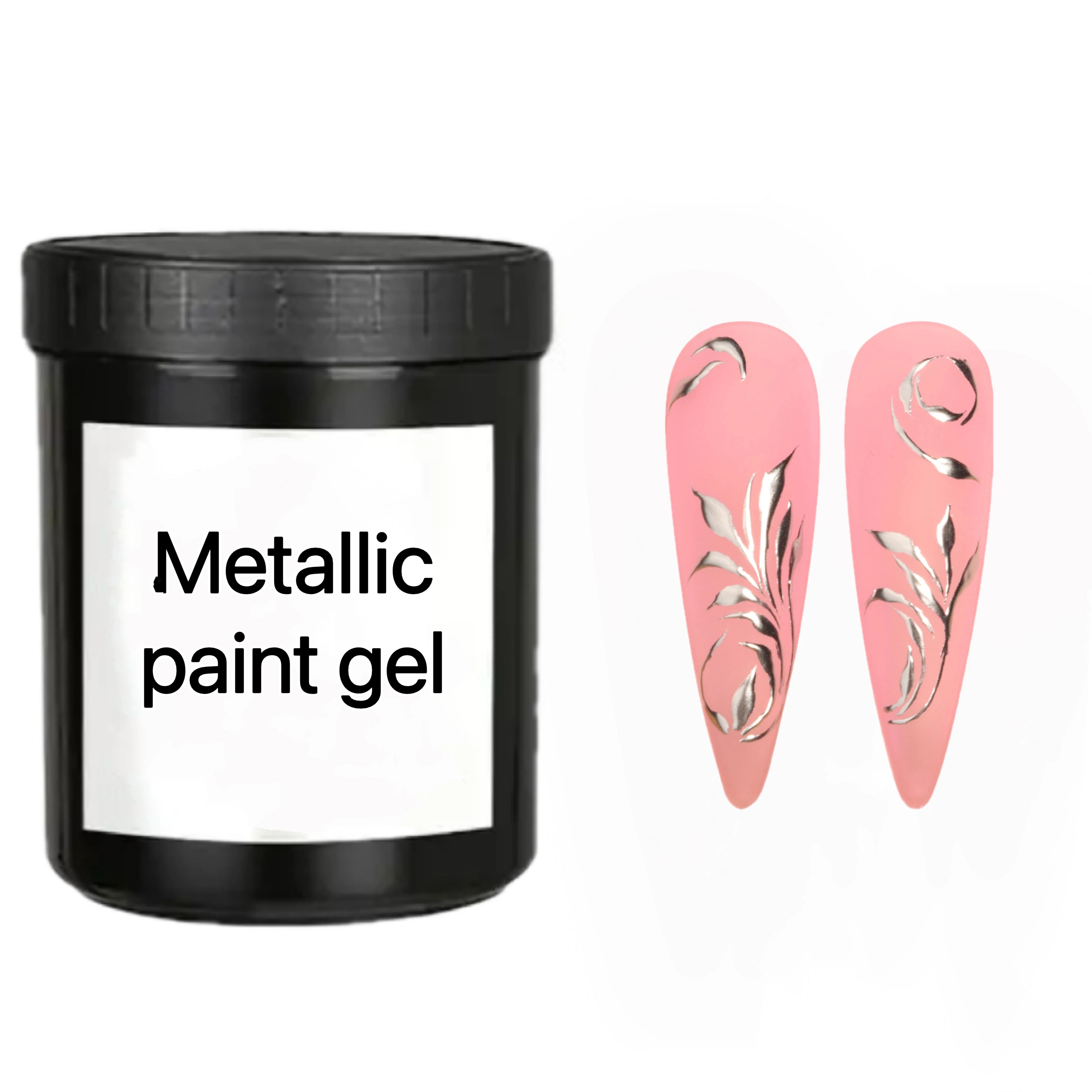 METALLIC PAINT GEL 1 KG Custom Logo Private Label Nail Art 3D Metal Emboss High Consistency Painting Gel Polish