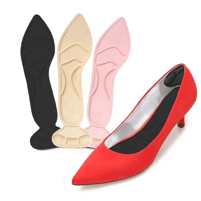 Heel Sticker Massage Insole 2 in 1 High Heel Pad Female Anti-Slip Non-slip Breathable Sweat-absorbent Sponge Insole HA00933