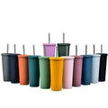 New Full Customized Double Wall Car Coffee Cup 750ml Stainless Steel Vacuum Insulated Travel Mug with Straw Water Bottle