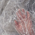 Bridal Lace Warp Knit Fabric Stripes Luxury Beaded Sequin Wedding Dress Garment 3D 100% Polyester Advanced Custom-made Sewing