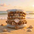 Custom Beautiful Elastic 5pc Women Jewelry  Natural Stone Crystal Glass Acrylic Bracelet Drop Pendant  Stack Bracelets Set