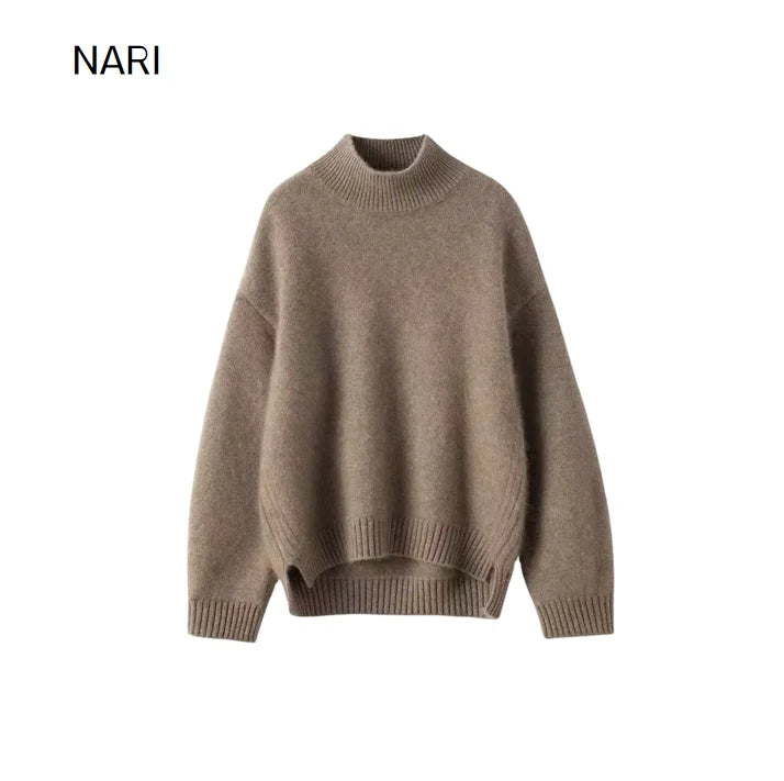 Wholesale Winter Thick Casual 100% Cashmere Sweater Half Turtleneck Cashmere Knitted Pullover Cashmere Knitwear for Women