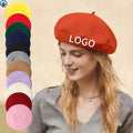 Custom Logo Wool Beret French Style Beret Femme Beret Homme for Women Men Personalized Print Berets for Christmas Daily Outfits