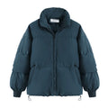 2023 New Korean Winter Eco-Friendly Short Thickened Down Jacket with Logo and Zippers Windproof Standing Collar