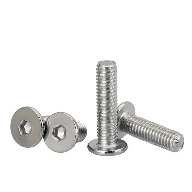 A2-70 Stainless Steel M4 M5 Flat Head Allen Hex Socket Screw Ultra Low Profile Socket Head Screw
