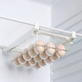 Plastic Clear Pull-out Hanging Drawer Type 15 Grids Eggs Organizer Box with PET ABS Material Minimalist Design for Kitchen Use