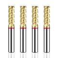 AZZKOR 4F Endmills Color-Ring Balchals AD Coating Tungsten Carbide Flat Bottom Milling Cutter for CNC