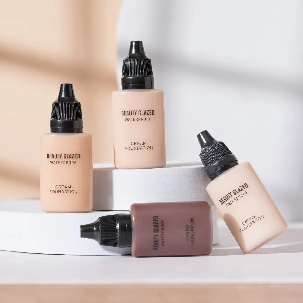 BEAUTY GLAZED 24 Hour HD Full Cover Matte Liquid Foundation Matte Natural Waterproof Foundation Face MakeupBrighten Skin Color