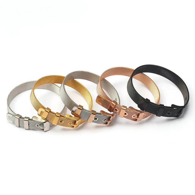 10mm Stainless Steel Blank Bracelet Bar Simple DIY Keeper Slap & Snap Arrow Shape Trendy Rose Gold Plated Hot-Selling