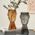 European Face Art Glass Vase Desktop Creative Water Hydroponic Flower Vase Living Room Abstract Decoration