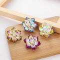 Crystal Flower Brooches for Women Handmade Shining Glass Sparking Pin Dress Coat Party Wedding Accessories Gifts