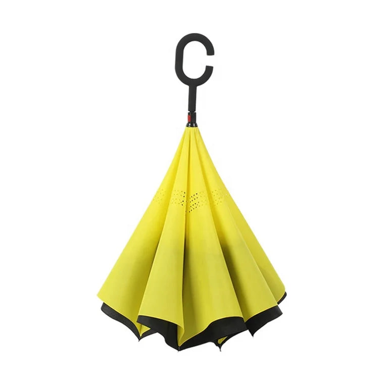 Custom Logo Printing Minimalist Reverse Folding Umbrella for Car Eco-Friendly Durable 105cm Open Diameter