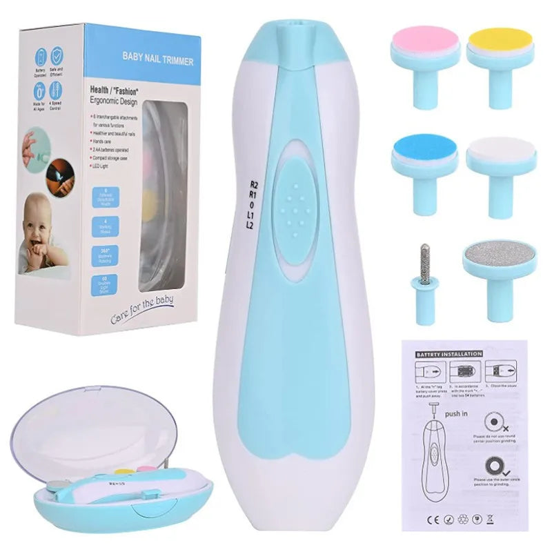 Baby Nail Clipper 2AA Battery Toes Fingernails Care Trimmer with LED Light for Newborn Kids Adults Baby Nail Trimmer