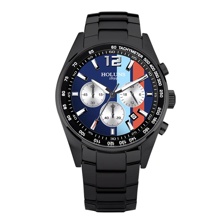 HOLUNS HLS006 2.0 Watches Mens Top Brand Luxury Waterproof Multifunctional Chronograph Quartz Wrist Watch Sport Luminous Clock