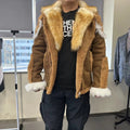 2026 New Design Mens Faux  Fur Coat Big Hairy Collar Zipper
