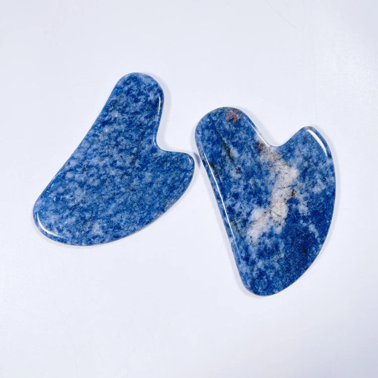 HY Wholesale Natural Heart Shape Sodalite Guasha Massager Facial Gua Sha Tool for Sale