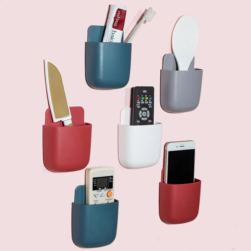 Wall Mount Cell Phone Holder Hanging Remote Control Holder air Conditioning Remote Control Storage Box