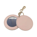 Round Mini Cosmetic Mirror Portable Pu Leather case Mirror Key Ring Makeup Mirror Keychain