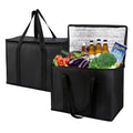 Custom Eco-Friendly Foldable Aluminum Film Insulated Lunch Bag Non-Woven Thermal Cooler for Food Letter Pattern Style