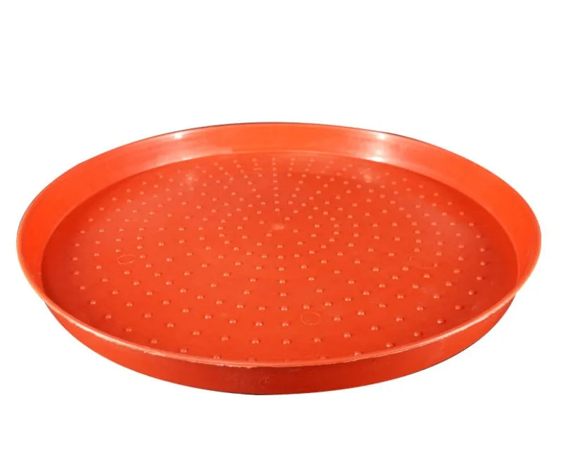 Berys Large Round Baby Chick Feed Tray New PP Material Chicken Feeding Tool with Anti-Slip Dots Red/White Easy to Operate